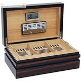 Bastionbloc Contemporary Lacquer Ebony Desktop Cigar Humidor With Block Style Body Humidor Enthusiast