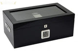 Raven 120 Ct. Full Black Digital Desktop Cigar Humidor w/ Black Interior & Polished Hardware Humidor Enthusiast