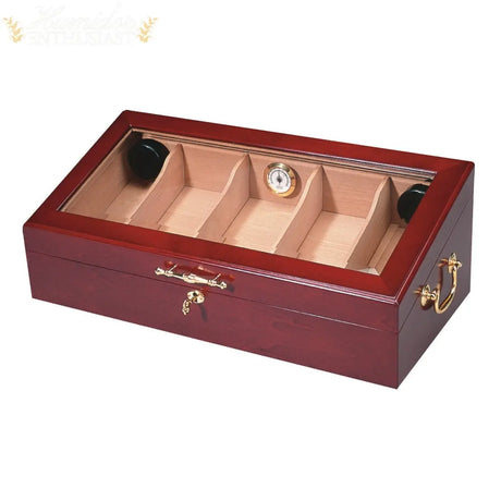 Counter Top Cigar Humidor Display (Cherry Finish) - Humidor Enthusiast