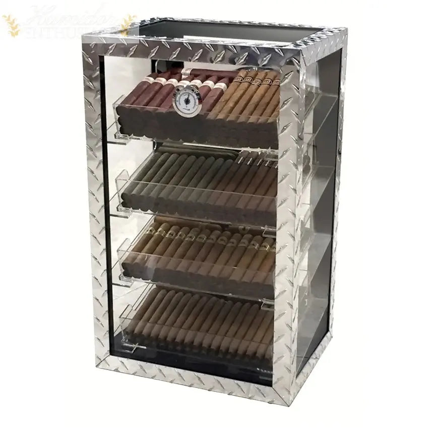 Diamond Plate Display Cigar Humidor - Humidor Enthusiast