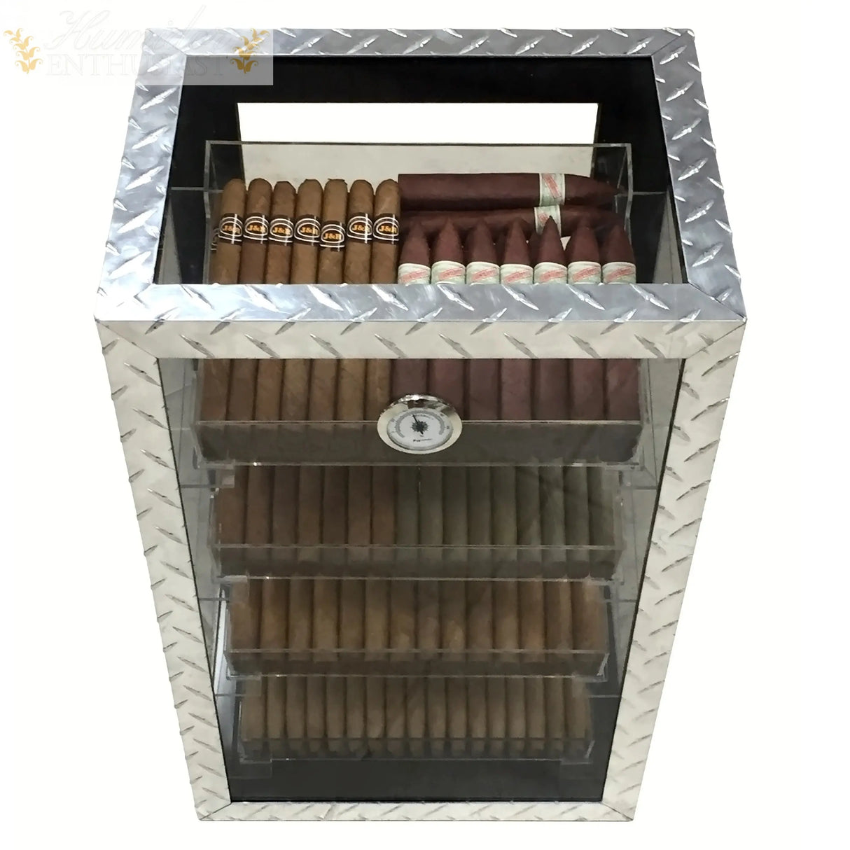 Diamond Plate Display Cigar Humidor - Humidor Enthusiast