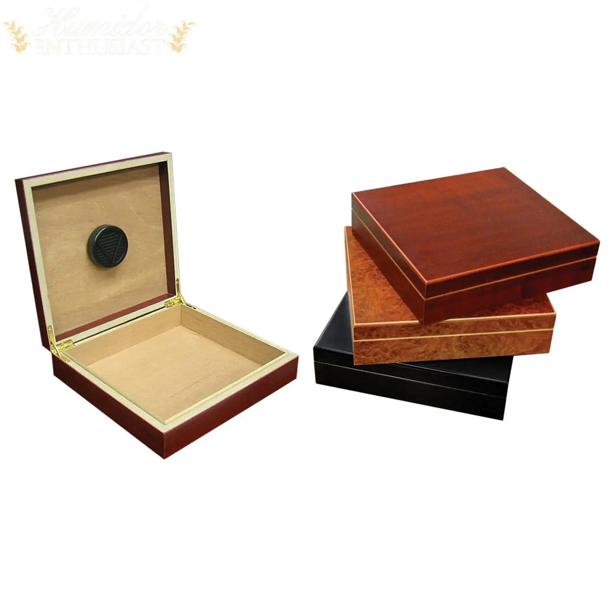 The Chateau Desktop Cigar Humidor w/ Humidifier - Humidor Enthusiast