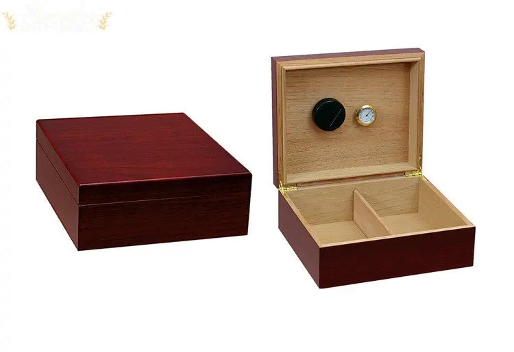 The Chalet Desktop Cigar Humidor w/ Humidifier & Hygrometer - Humidor Enthusiast