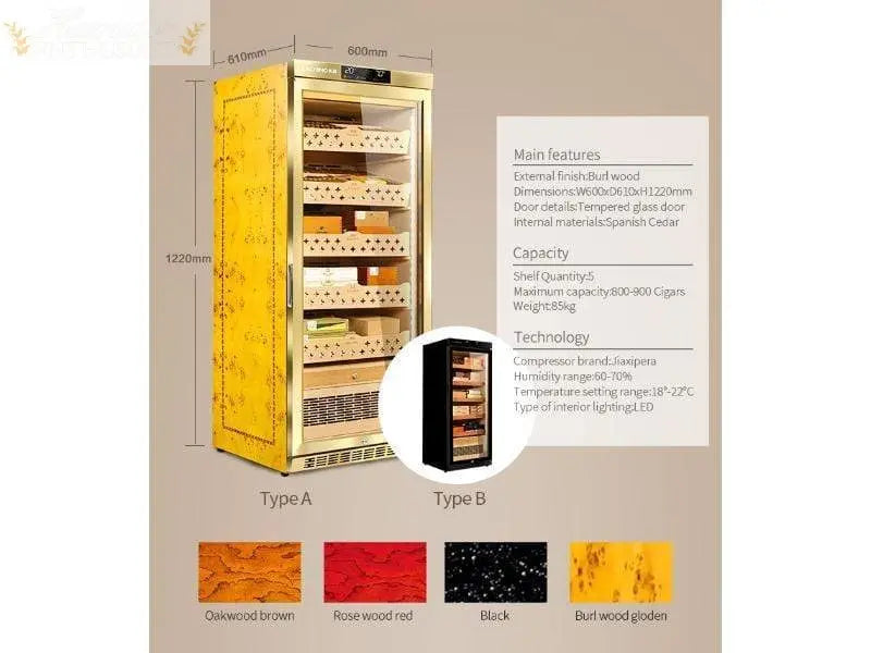 MON1800A Raching Precision Climate Controlled Cigar Humidor Cabinet | 900 Cigars Raching