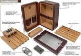 Manhattan XL Leather Travel Cigar Humidor Case Set (Hygrometer, Ashtray, Cutter, Lighter, Humidifier) Humidor Enthusiast