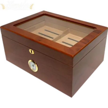 Milano Elegant Glasstop Desktop Cigar Humidor Humidor Supreme