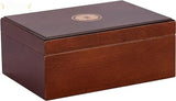 Sao Paolo Desktop Cigar Humidor: Rich Maple Wood With Mahogany Finish - Humidor Enthusiast