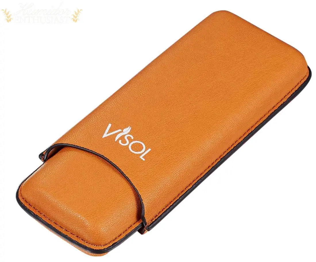 Visol Dakota Black/Tan 60 Ring Gauge Cigar Case - Humidor Enthusiast