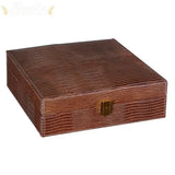 The Alligator Leather Desktop Cigar Humidor Gift Set - Humidor Enthusiast