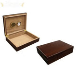 The Bellevue Dark Walnut Lacquer Desktop Cigar Humidor - Humidor Enthusiast