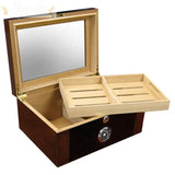 The Berkeley II 2-Tone Glass Top Desktop Cigar Humidor - Humidor Enthusiast