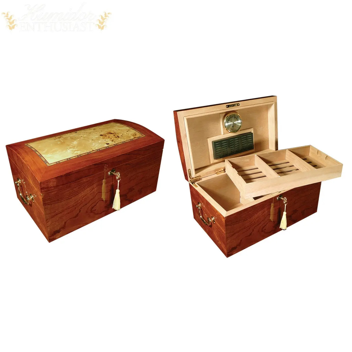 The Broadway Gloss Lacquer Desktop Cigar Humidor - Humidor Enthusiast