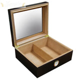 The Chalet Glasstop Black or Cherry Desktop Cigar Humidor - Humidor Enthusiast