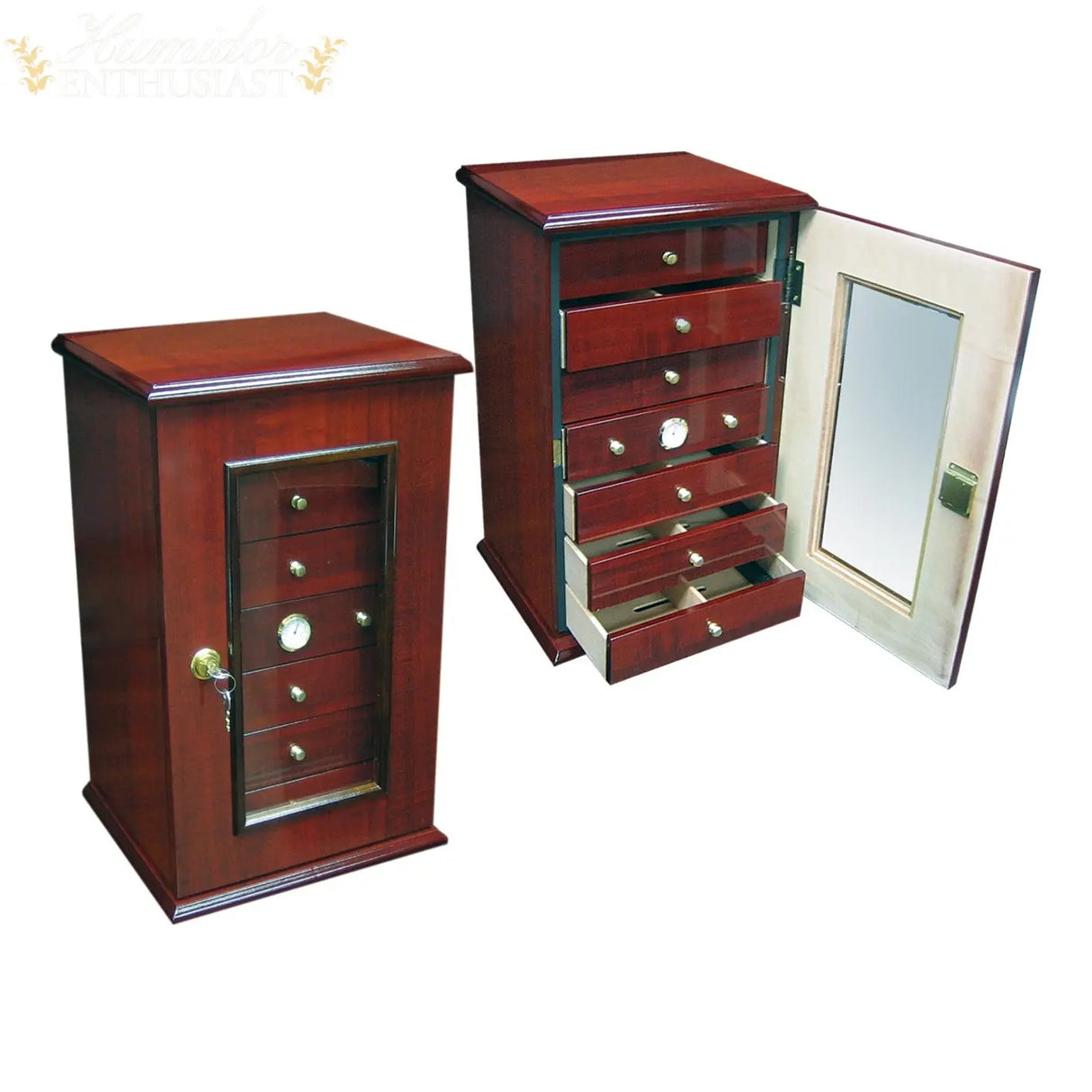 The Charleston Desktop Cigar Humidor with Drawers - Humidor Enthusiast