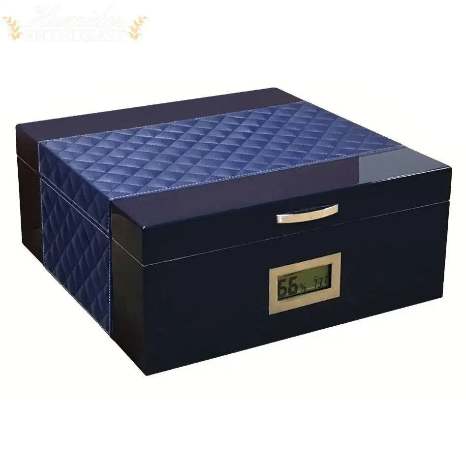 The Hampton Desktop Cigar Humidor With Diamond Pattern - Humidor Enthusiast