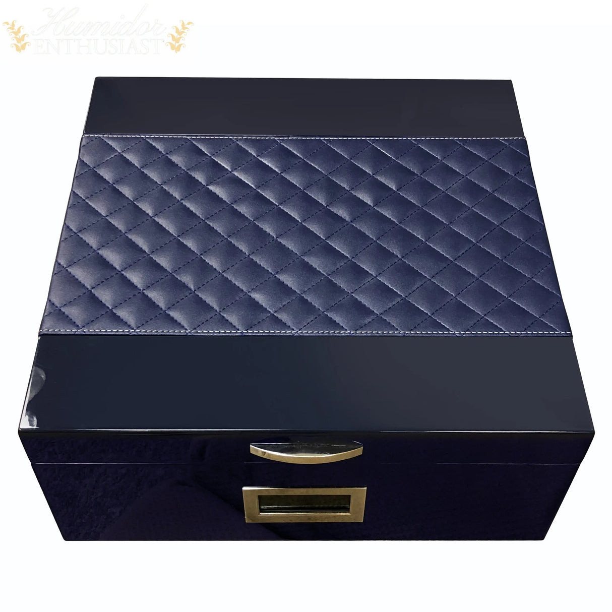 The Hampton Desktop Cigar Humidor With Diamond Pattern - Humidor Enthusiast