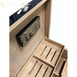 The Hampton Desktop Cigar Humidor With Diamond Pattern - Humidor Enthusiast