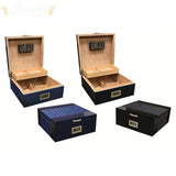 The Hampton Desktop Cigar Humidor With Diamond Pattern - Humidor Enthusiast