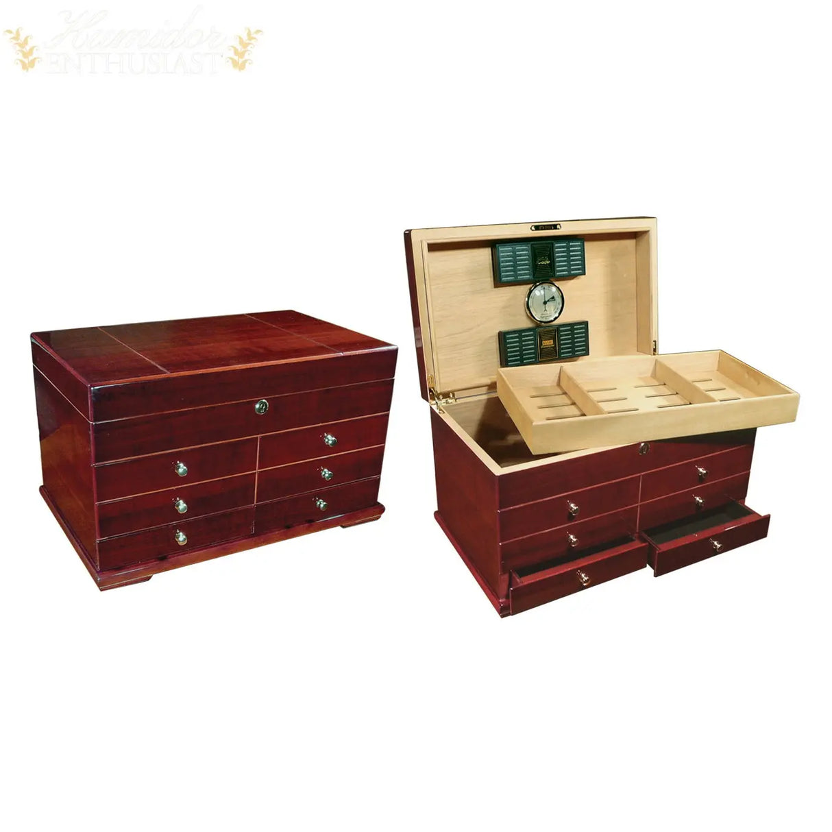 The Landmark Gloss Desktop Cigar Humidor - Humidor Enthusiast