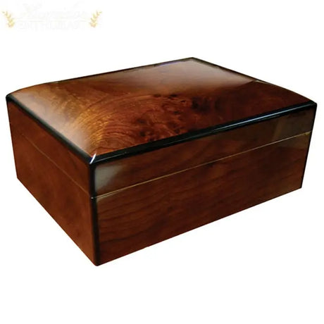 The Napoli Gloss Walnut Burl Finish Desktop Cigar Humidor - Humidor Enthusiast