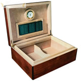 The Napoli Gloss Walnut Burl Finish Desktop Cigar Humidor - Humidor Enthusiast