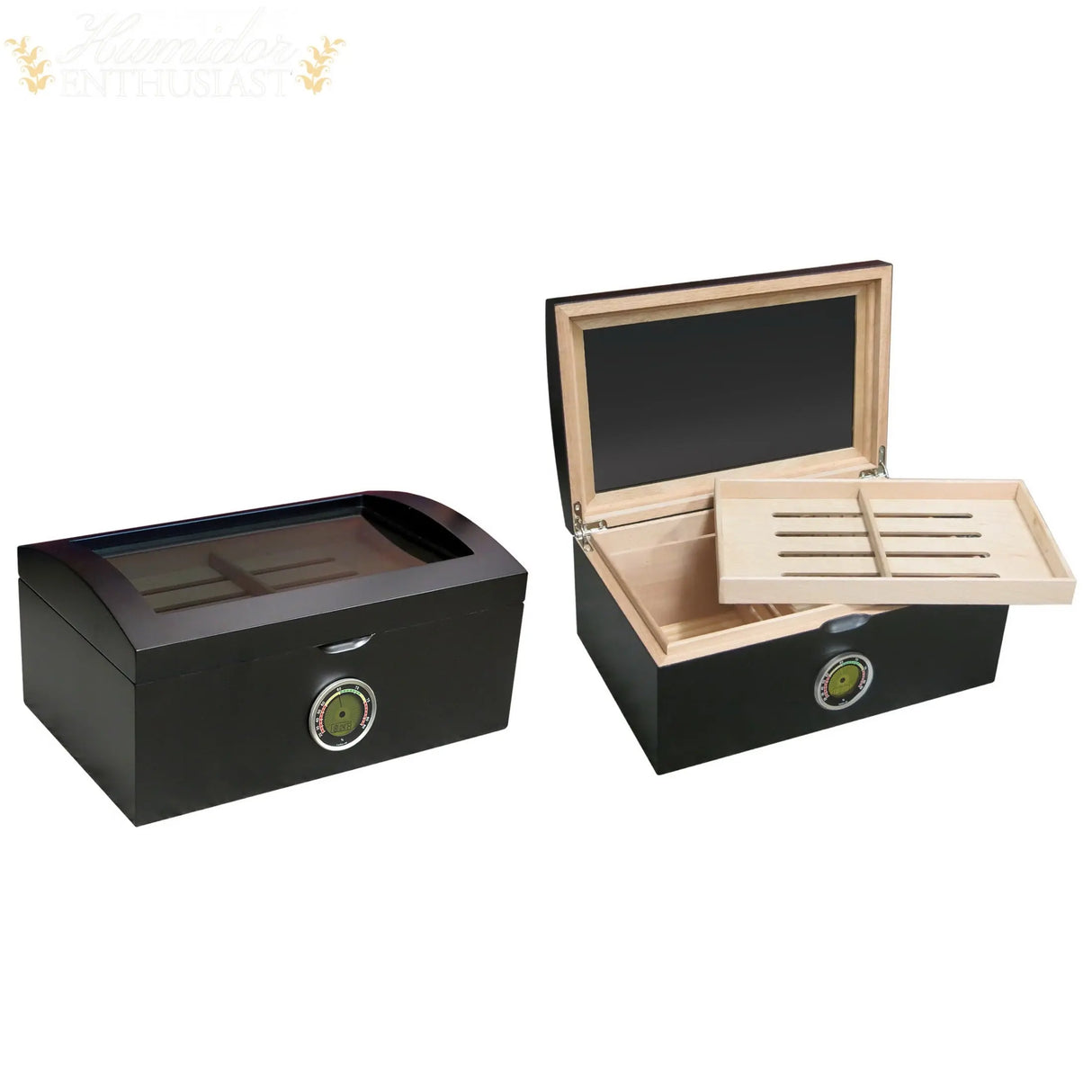 The Portofino Tinted Glass Desktop Cigar Humidor - Humidor Enthusiast