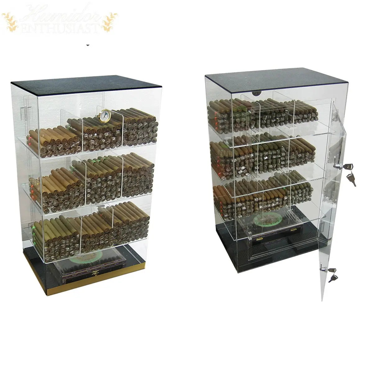 The Roosevelt Acrylic Countertop Display Cigar Humidor - Humidor Enthusiast