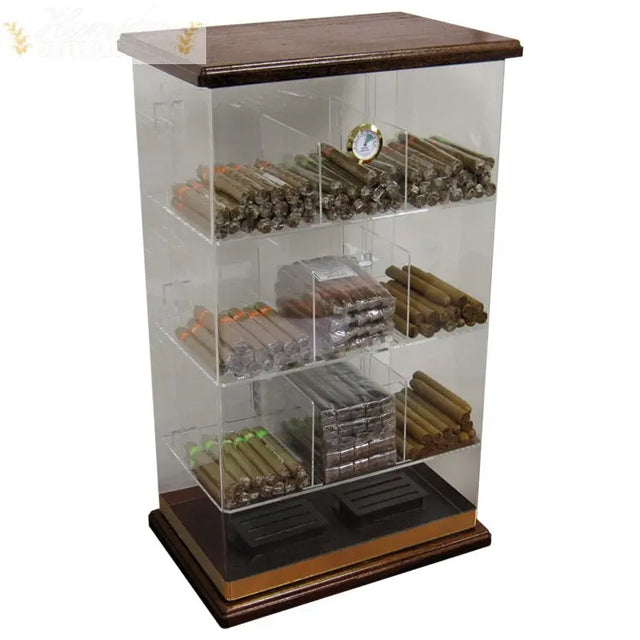 The Roosevelt Wood Top Acrylic Display Cigar Humidor - Humidor Enthusiast