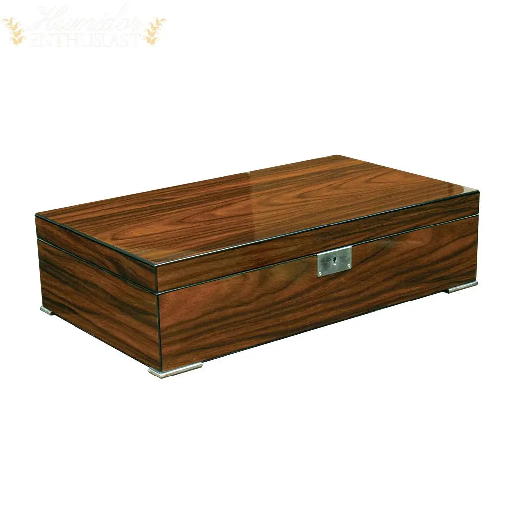 The Salvador Desktop Cigar Humidor in Brazilian Rosewood - Humidor Enthusiast