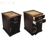 The Santiago End Table Cigar Humidor in Walnut - Humidor Enthusiast