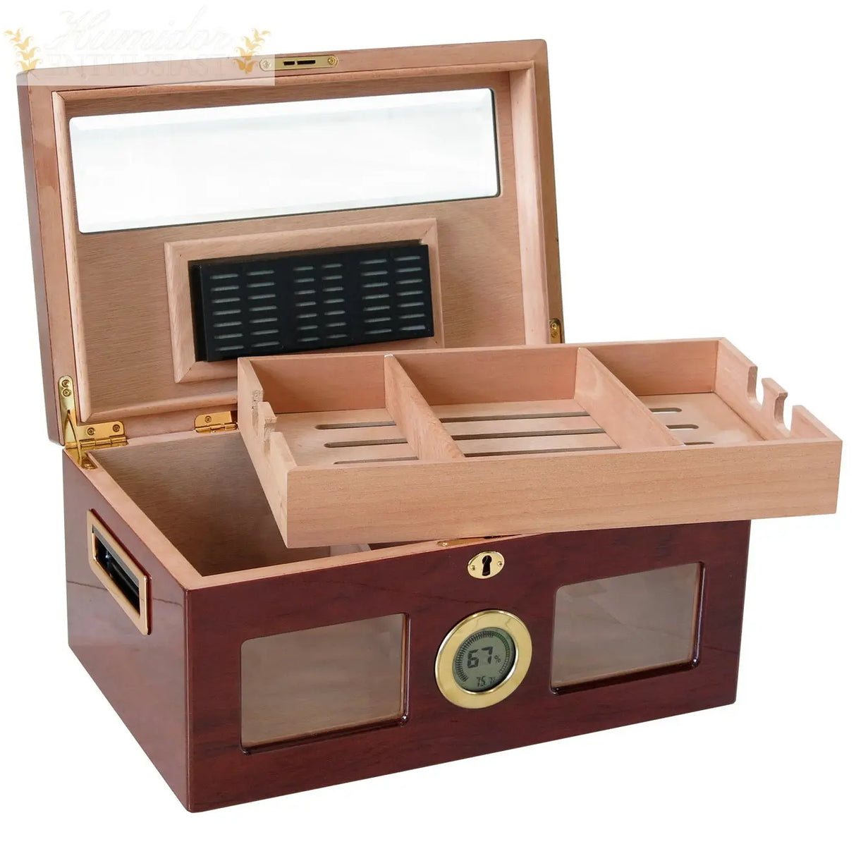 The Valencia Digital Desktop Cigar Humidor - Humidor Enthusiast