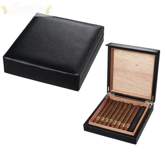 Visol Black Leather Cigar Humidor - Humidor Enthusiast