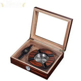 Visol Eiger Small Glasstop Desktop Cigar Humidor, Ashtray and Cutter Gift Set - Humidor Enthusiast