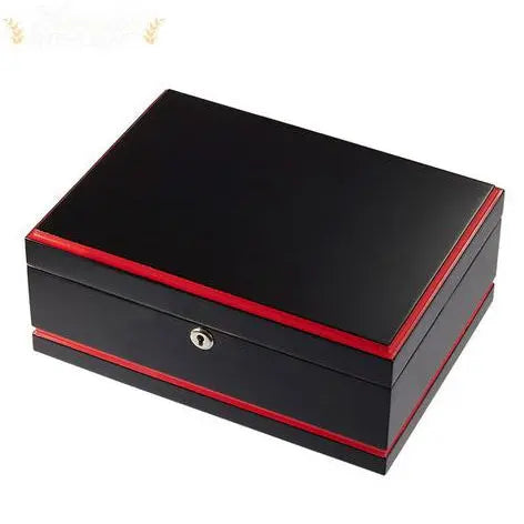 Visol Hydra Black and Red Desktop Cigar Humidor - Humidor Enthusiast