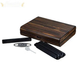 Visol Jerrod Exotic Ebony Desktop Cigar Humidor Gift Set - Humidor Enthusiast