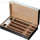 Visol Mapleton Black Leather Travel Cigar Humidor Visol