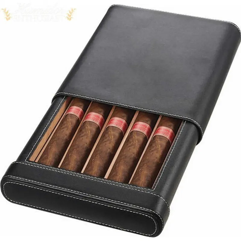 Visol Rennes Black Leather Cigar Case Visol