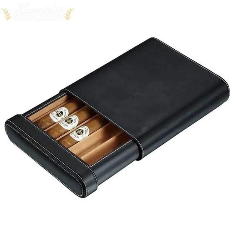 Visol Rennes Black Leather Cigar Case Visol