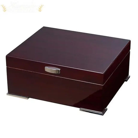 Visol Xander Burgundy Wood Desktop Cigar Humidor Gift Set - Humidor Enthusiast