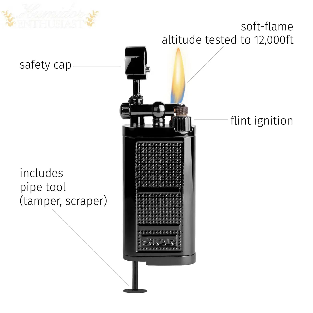 XIKAR® Pipeline Soft-Flame Cigar Lighter - Humidor Enthusiast