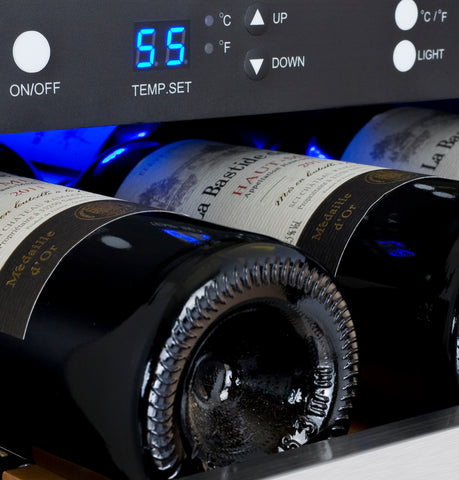 Allavino 30 Bottle Dual Zone Black Wine Refrigerator