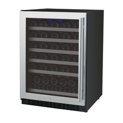 Allavino 56 Bottle Single Zone Stainless Steel Left Hinge Wine Refrigerator