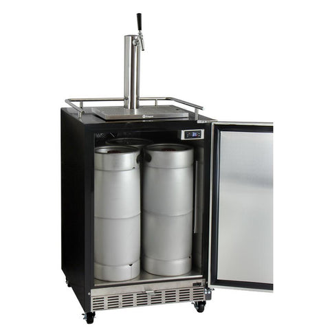 Kegco HK38BSC-L-1 Full Size Digital Commercial Undercounter Kegerator with X-CLUSIVE Premium Direct Draw Kit - Left Hinge
