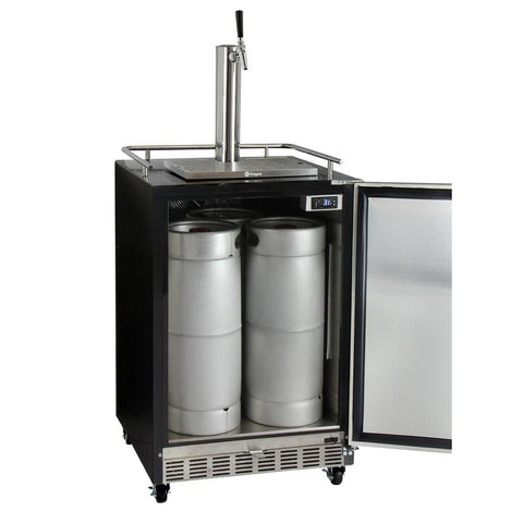 Kegco HK38BSC-1 Full Size Digital Commercial Undercounter Kegerator with X-CLUSIVE Premium Direct Draw Kit - Right Hinge
