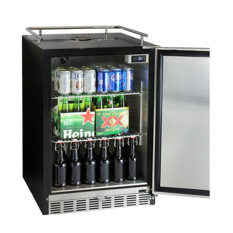 Kegco HK38BSU-1 Single Tap Undercounter Kegerator with X-CLUSIVE Premium Direct Draw Kit - Right Hinge