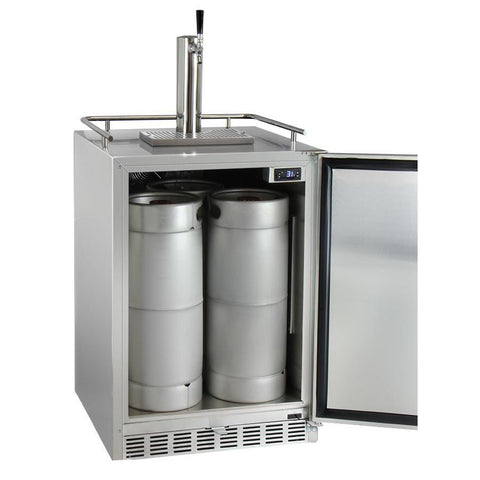 Kegco HK38SSU-1 Full Size Digital Outdoor Undercounter Kegerator with X-CLUSIVE Premium Direct Draw Kit - Right Hinge