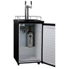 Image of Kegco K199B-2NK Double Keg Tap Faucet Kegerator with Black Cabinet and Door