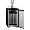Image of Kegco KOM19S-2NK Dual Faucet Kombucharator with Black Cabinet and Stainless Steel Door