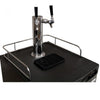 Image of Kegco KOM19S-2NK Dual Faucet Kombucharator with Black Cabinet and Stainless Steel Door