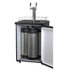 Image of Kegco KOM20S-2NK Double Faucet Kombucha Cooler Dispenser with Black Cabinet and Stainless Steel Door